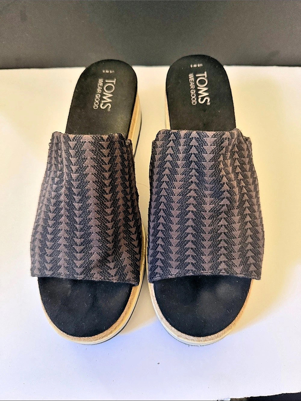 TOMS Diana Mule Wedge Sandal Women's Patterned Wedge Sandals US 9 Like New
